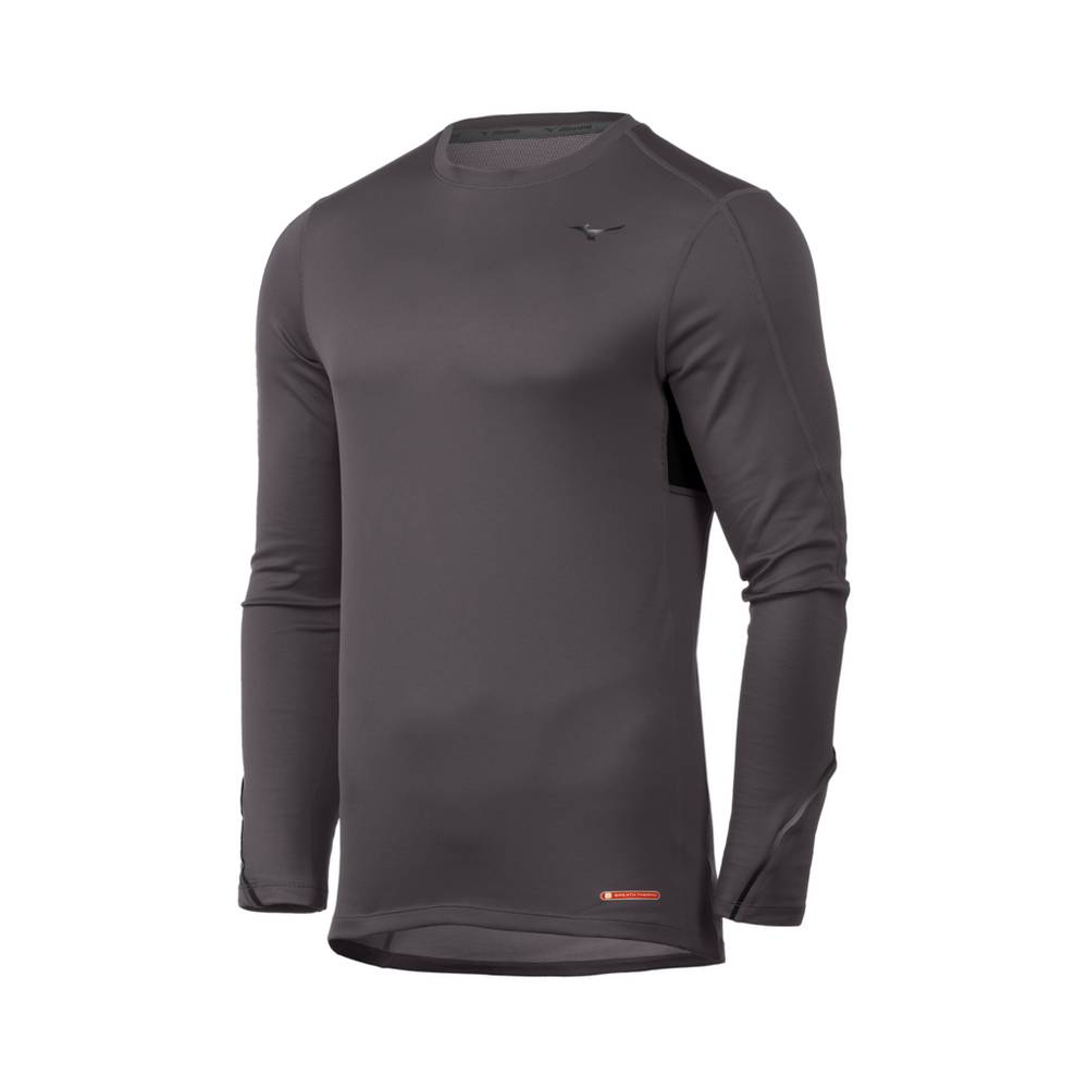 Base Layer Mizuno Breath Thermo® Long Sleeve Hombre Gris Oscuro Outlet ZNCO-89142